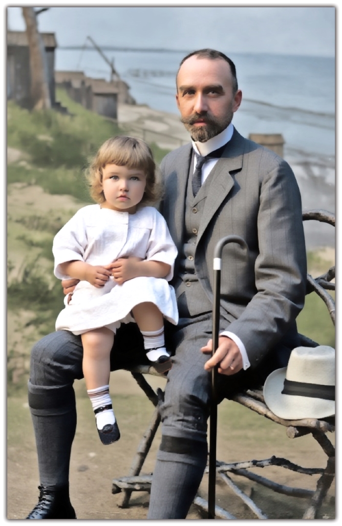 Oskars f. Fītinghofs ar dēlu Arnoldu Hansu  (Arrni)